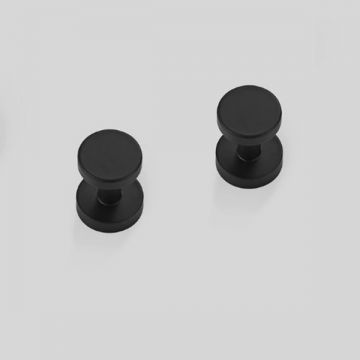 Kleding- en handdoekhaak Ronda ø28mm mat zwart 2 stuks 