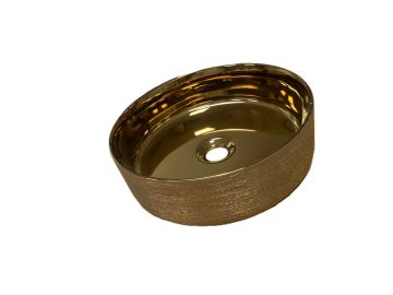Keramische ronde opbouw waskom Cylindrico ø36cm koper kleurig