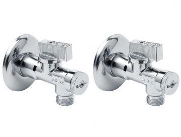 Luxe hoekstopkraan 1/2"x3/8"  met filter chroom 2 stuks