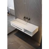 Wastafel Faro 100x46 Solid Surface mat wit