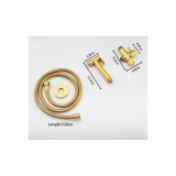 Bidetdouche of toiletdouche met stopkraan en slang 150 cm goud glans