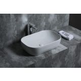 Keramische ovale opbouw waskom Oval 60x39cm wit