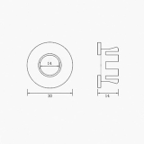 Wastafel overloop rozet rond open messing verchroomd
