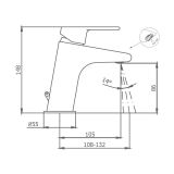 Afmetingen wastafelkraan Winner