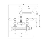 Tweegats klassieke keukenkraan Old Fashion chroom