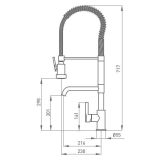 Maatvoering keukenkraan Pofesional II