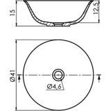 Waskom opbouw Bowl composiet ø41cm wit mat
