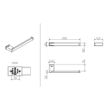 Handdoekhouder Cube zwart 232mm