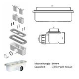 Composiet douchebak Stucco Eco 90x120 cm Cement Grijs RAL 7037