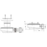Composiet douchebak met RVS afvoergoot Evolution Eco 90x144 cm leisteen wit RAL 9003