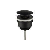 Luxe click waste afvoerplug 1¼" mat zwart inclusief wastafel overloop rozet zwart
