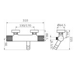 Thermostatische opbouw badkraan Aura chroom