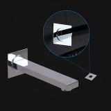 Design bad uitloop Cube 19cm chroom