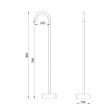 Staande bad uitloop Tube mat zwart