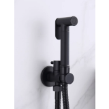 Bidetdouche of toiletdouche met stopkraan en slang 150 cm mat zwart