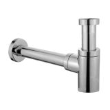 Design sifon Evolution 1¼" chroom met muurbuis inclusief luxe click waste afvoerplug Clic-Clac 1¼" chroom