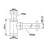 Design sifon Evolution 1¼" mat zwart met muurbuis inclusief luxe click waste afvoerplug 1¼" mat zwart