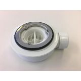 Composiet douchebak met RVS afvoergoot Evolution Eco 81x101 cm leisteen wit 9003