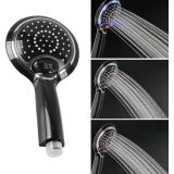 LED handdouche zwart-chroom met digitale temperatuur aanduiding