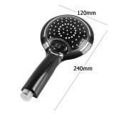 LED handdouche zwart-chroom met digitale temperatuur aanduiding