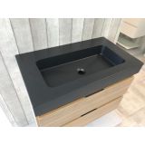 Badmeubel Roble 80cm, eiken 'look' met 10cm composiet wastafel antraciet