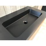 Badmeubel Roble 80cm, eiken 'look' met 10cm composiet wastafel antraciet