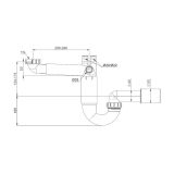 Ruimtebesparend telescopisch sifon voor keuken spoelbak met muur uitgang