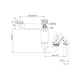 Ruimtebesparend telescopisch sifon voor keuken spoelbak met onder uitgang