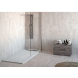 Composiet douchebak met RVS afvoergoot Evolution Eco 90,5x148 cm leisteen zuiver wit RAL 9010