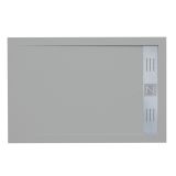 Composiet douchebak met RVS afvoergoot Evolution Eco 100x110 cm leisteen licht grijs RAL 7035