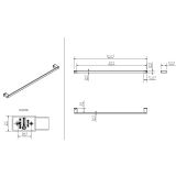 Handdoekhouder Cube chroom 800mm