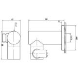 Handdouche set Nero mat zwart inclusief houder met waterinlaat en slang