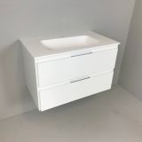 Badmeubel Blanco 80cm, wit mat met Solid Surface wastafel