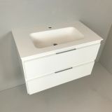 Badmeubel Blanco 80cm, wit mat met Solid Surface wastafel