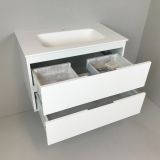 Badmeubel Blanco 80cm, wit mat met Solid Surface wastafel