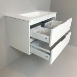 Badmeubel Blanco 80cm, wit mat met Solid Surface wastafel
