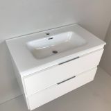 Badmeubel Blanco 80cm, wit mat met keramische wastafel
