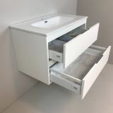 Badmeubel Blanco 80cm, wit mat met keramische wastafel