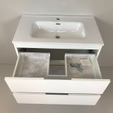 Badmeubel Blanco 80cm, wit mat met keramische wastafel