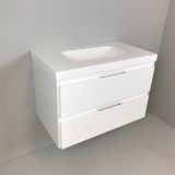Badmeubel Blanco 80cm, wit mat met 5cm composiet wastafel