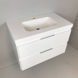 Badmeubel Blanco 80cm, wit mat met 5cm composiet wastafel