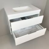 Badmeubel Blanco 80cm, wit mat met 5cm composiet wastafel