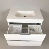 Badmeubel Blanco 80cm, wit mat met 5cm composiet wastafel