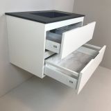 Badmeubel Blanco 80cm, wit mat met composiet wastafel antraciet