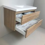 Badmeubel Roble 100cm, eiken 'look' met 5cm dik composiet wastafel