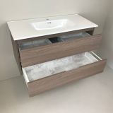 Badmeubel Fresno 100cm, essen 'look' met keramische wastafel