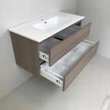 Badmeubel Fresno 100cm, essen 'look' met keramische wastafel