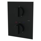 Inbouw thermostaatkraan Nero mat zwart vierkant met 2 uitgangen