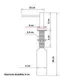 Inbouw zeepdispenser Slim XL RVS voor bladmontage