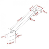 Stabilisatorstang 40cm 45 graden chroom